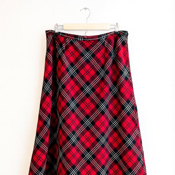 Vintage PENDLETON 100% Wool Tartan Buffalo Check Midi Skirt SZ 16 - Picture 3 of 6